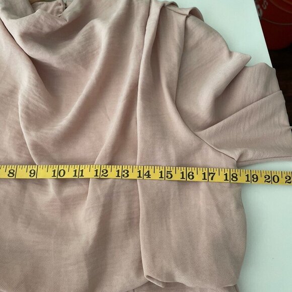 ASOS Mauve Pink Dress Open Slit Back Long Sleeve Demure High Neck Office Size 10 - Picture 5 of 10